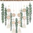 Sggvecsy 21 Eucalyptus Wall Hanging Decor Artificial Eucalyptus Plant Fake Greenery Leaves Boho Wall Decor with Wooden Stick for Bathroom Bedroom Kitchen Rustic Farmhouse Home Living Room Decoration