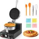 Dyna-Living Commercial Waffle Maker, 1200W Electric Waffle Iron Non-Stick Restaurant Waffle Maker, 122-572 Temp Adjustable Commercial Waffle Maker Machine for Restaurant, Hotel, Kitchen