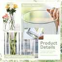 6pcs Clear Glass Cylinder Vases for Centerpieces, 4,8,12 Inch Tall Clear Flower Vases Wedding Decorations, Glass Hurricane Candle Holder for Table Shelf, Floral Vase Bulk for Home Decor