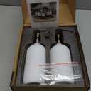 GMISUN White Soap Dispenser, 2 Pack Glass Hand Soap Dispensers Bathroom with Gold Pump, 17 Fl Oz Dish Soap Dispenser Set for Kitchen, Refillable Modern Liquid Soap and Lotion Dispensers Bottle