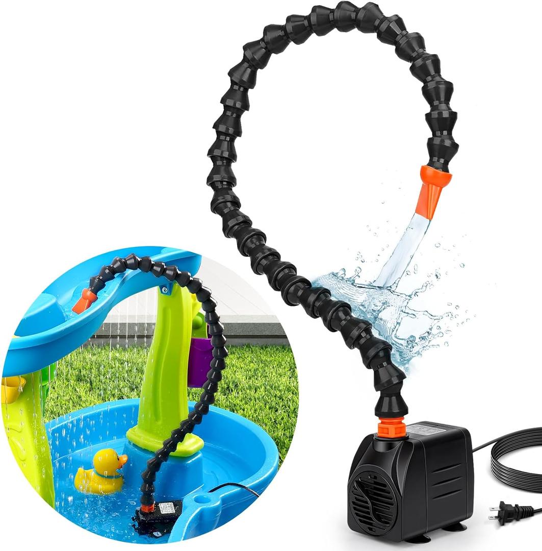 Water Table Pump, Water Pump for Kids Water Table Fun Summer Outdoor Water Table Toys Outside Water Table Accessories for Toddlers Kids (Black)