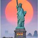 JZHYOAN Statue of Liberty Diamond Painting Kit Decor DIY Diamond Art Kits for Beginners Adults 5D Full Drill Crystal Rhinestone Round Gem Art Craft for Home Wall Decor Handmade Embroidery Gift 30x40cm