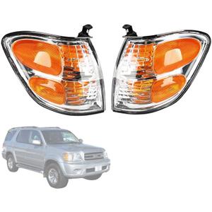 Pair Front Turn Signal Light Lamp Compatible with Toyota Sequoia 2001 2002 2003 2004, Tundra 2004 Double Cab Replace 81520-0C020 81510-0C020 Left & Right Side Corner Lights w/o Bulbs