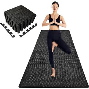 3x6 Feet Interlocking Foam Floor Mats (18-Pack) - 0.4"10mm Thick Gym Mats for Home Workouts, Exercise & Play - Puzzle Tiles for Home Gym, Yoga, Kids Area.