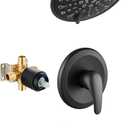 gotonovo Tub Shower Faucet Set Shower Head and Handle Set 6 Modes 6 inch Bathroom Trim Kit with Tub Spout High Pressure Shower System Combo with Valve Round Showerhead Matte Black