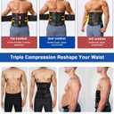 MOLUTAN Waist Trainer Trimmer for Men Tummy Control Shapewear Neoprene Sweat Belt for Weight Loss Slimming Body Shaper (Black, X-Large)