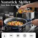 Nonstick Frying Pan Set, 8+10+12 Inch, Honeycomb Stainless Steel Skillet Pans Set, PFOA-Free Scratch-Proof, Dishwasher & Oven Safe, Compatible with All Cooktops