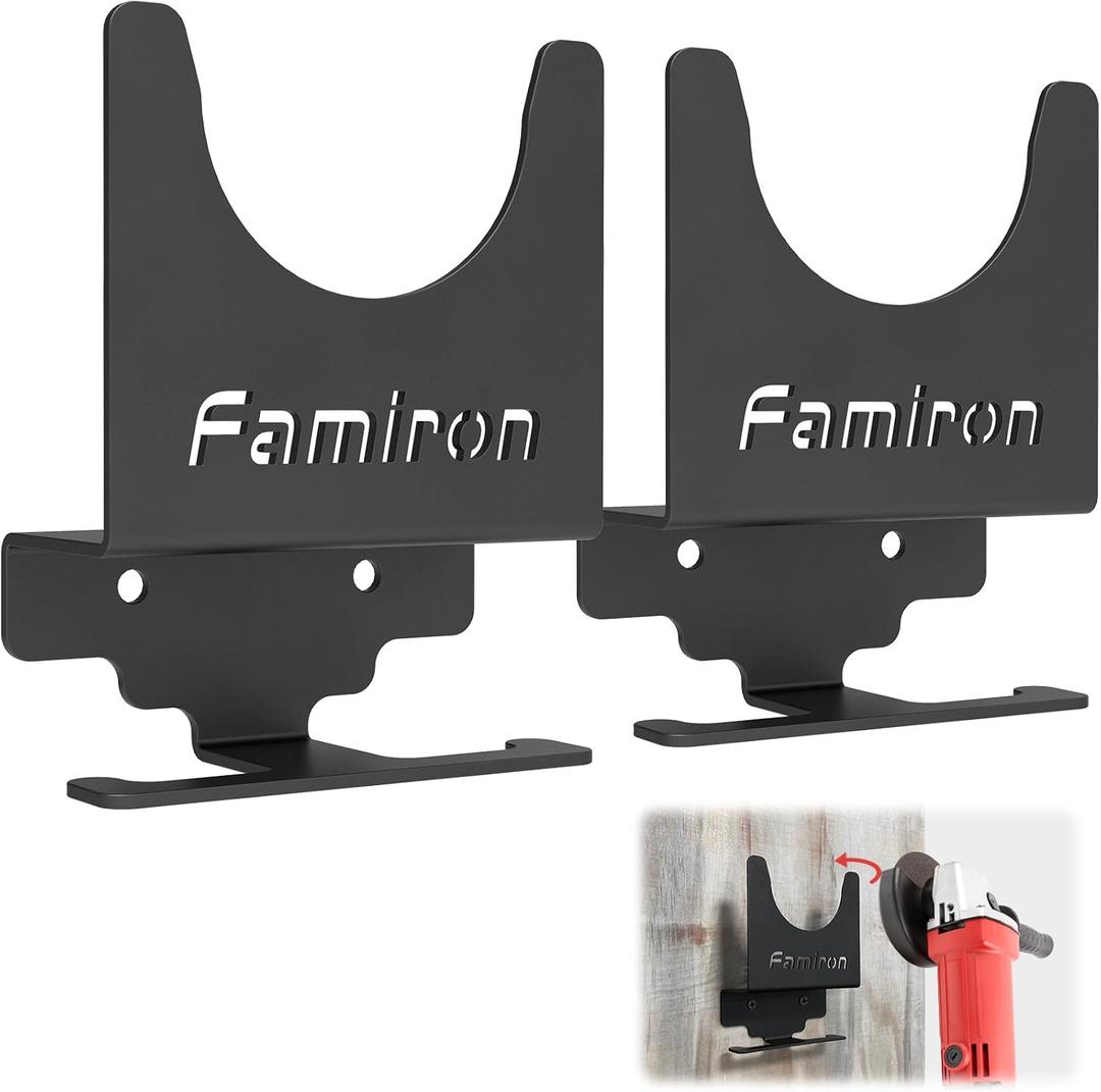 2 PCS Angle Grinder Holder,Angle Grinder Stand Tool Wall mount Bracket for 5inch Grinder,Angle Grinder Storage Rack for Cutters,Polishers