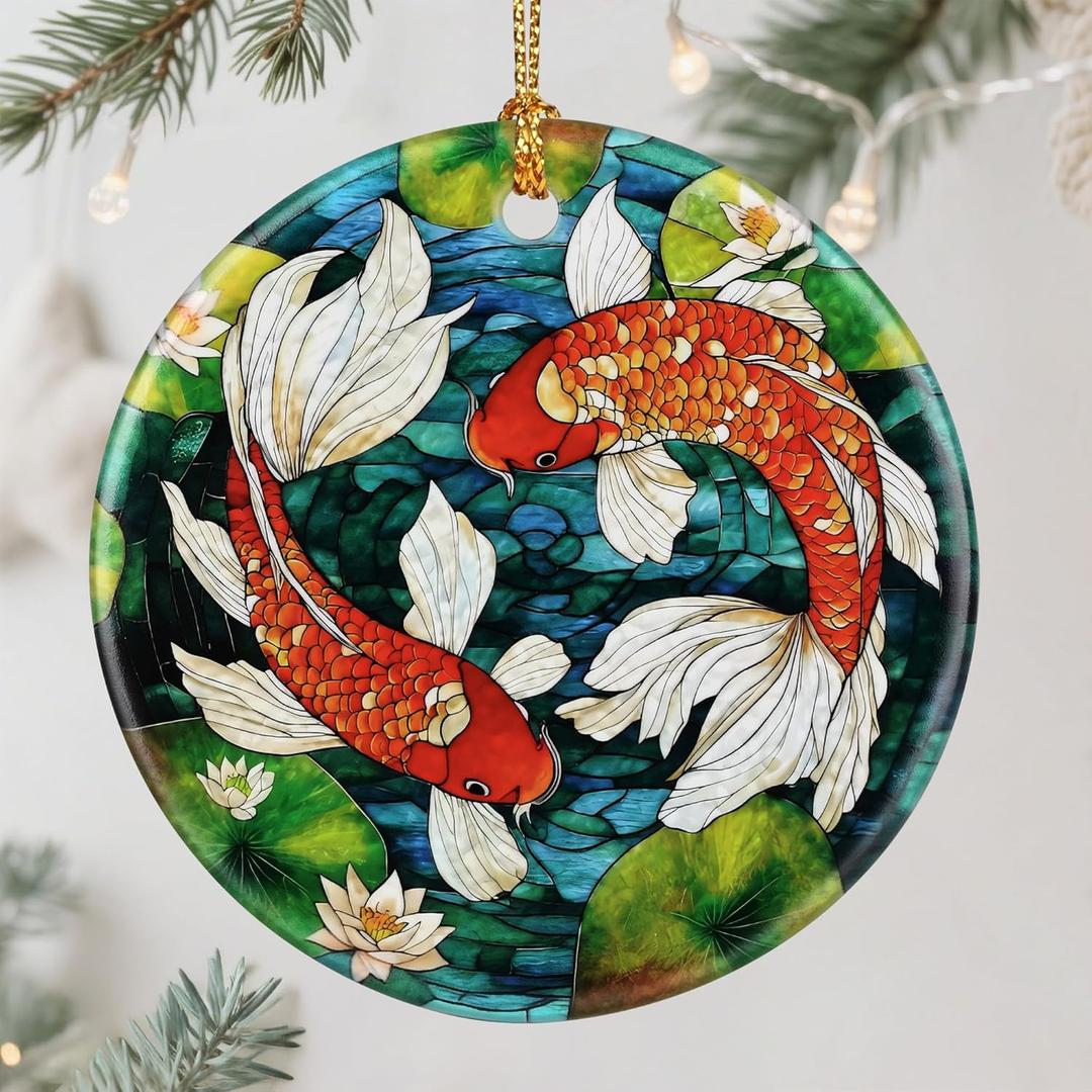 4 x Koi Fish Ornament Christmas Ornament, Christmas Tree Decor, & Perfect Holiday Decor | Koi Fish Lover Gift, Gifts for Friends