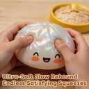 Glitter Dumpling Squishy, New Mystery Glitter Dumpling Squishies Box, Jumbo Squishy Toy with Steamer Box, Colorful Fidget Stress Balls, Soft Squeeze Decompression Dough Sensory Play Toy(Glitter White)