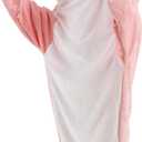 ZPECC Shark Blanket Onesie Hoodie - Wearable Shark Costume Pajamas with Fins, Cozy Flannel Animal Blanket for White Elephant Gift Movie Night Party (Pink, XL)