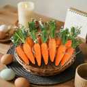 DR.DUDU Easter Garland Decor, 12 Pcs Carrot Ornament for Mantel Decorations, 8.5 FT Hanging Artificial Carrots Garland Carrot Banner for Fireplace Home Kitchen Party