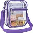 USPECLARE Clear Purse Bag for Stadium Events Clear Messenger Bag for Men and Women (Purple)