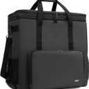 CURMIO Double-Layer PC Carrying Case, Desktop Computer Travel Bag for PC Chassis, Keyboard, Mouse and Headphone, Bag Only, Black