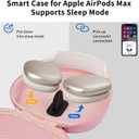 Smart Case for Apple AirPods Max Supports Sleep Mode, with Ear Pad Case Cover/Ear Cups Cover/Headband Covers Silicone Accessories for AirPods Max Headphones,Hard Portable Carry Travel Storage Bag,Pink