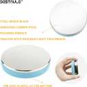 2 x BESTNULE Professional Steel Bench Block, Covered with TPR Soft Plastic at The Bottom, Metal Stamping Table Mirror, Polishing with Chrome Plating for Jewelry Stamping Tools, (Dia: 3, H: 19/32) (blue)