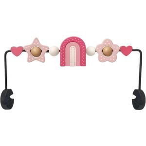 Baby Bouncer Toy Bar Compatible with Baby Bjorn Bouncer, Wooden Bouncer Toy Bar Attachment, Rotatable Sensory Toys Gifts for Babies (Rainbow)