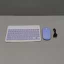 Bluetooth Keyboard and Mouse Combo Rechargeable Portable Wireless Keyboard Mouse Set for Apple iPad iPhone iOS 13 and Above Samsung Tablet Phone Smartphone Android Windows (10 inch Purple)
