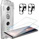 for Samsung Galaxy S25 Ultra Screen Protector 9H+ Tempered Glass [Auto Dust free Tray] [Military Grade Shatterproof] [Case Fit] [Longest Durable] with Camera Lens Shield for Samsung S25 Ultra (Transparent)