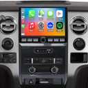 QLED Radio for Ford F150 2009 2010 2011 2012,2013 2014 STX XL Upgrade,Carbon Fiber Style,8 core Touch Screen Stereo Replacement,Wireless carplay Android auto,4G LTE Network,Free Camera