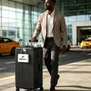 feilario Super Large Aluminum Frame Checked Luggage, Removable Wheels, 30in