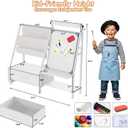 Faesun 4-in-1 Art Easel for Toddlers with Bookshelf and Toy Organizer, Kids Drawing Easel with Paper Roll & Magnetic Whiteboard, Birthday Gift for Ages 28, Boys & Girls