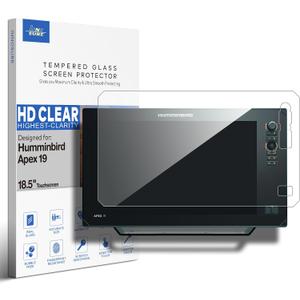 4 x Tempered Glass Screen Protector designed for Humminbird apex 19 mega si+ fish finder chartplotter 18.5 Inch Touchscreen 19" 9H Anti Scratch (HD Clear)