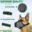 2 x Dog Muzzle, Air Mesh Breathable Muzzle for Medium Large Sized Dogs to Anti & Prevent Biting Barking Chewing, Soft Basket Muzzle for German Shepherd Dog with Reflective & Adjustable Strap(Grey-S (S(Circumference:6.7''-7.9''in))