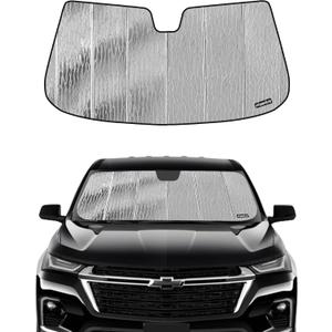 Pigenius Windshield Sunshade for Chevy Traverse 2018-2023, Reversible Silver/Black