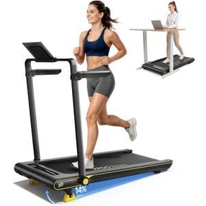 YPOO Walking Pad with 14% Incline Under Desk Treadmill for Home & Office