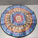 Round Rugs 2 FT Washable Non Slip Round Area Rug, Medium-Pile Small Circular Rug for Living Room Small Area Rug Floor Rug Throw Rug Soft Rug Room Decor (Blue Mandala Colorful Agate)