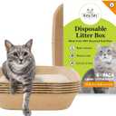 Kitty Sift Disposable Cat Litter Box Large, 6 Count, Durable Portable for Travel and Home, Eco-Friendly Disposable Litter Box Controls Odor
