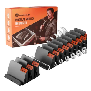 3 x 32 PCS Magnetic Wrench Organizer for Tool Drawer Storage, Black