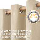 BGment Beige Linen Curtains 63 Inch Length for Bedroom, Privacy Thick Light Filtering Drapes with Grommet for Living Room Farmhouse Non See Through, 2 Panels Set, Each 52 Inch Wide