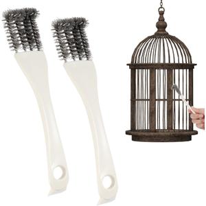 2Pcs Bird Cage Long Handle Shovel Cleaner, Easy Bird Droppings Removal Brush for Parrot & Pet Cages & Bird Perch Bird Cage Tool Accessories Supplies