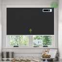 Motorized Blinds with Remote, Blackout Cooling Automatic Shades with Solar Panel Cordless Smart Blinds for Windows, Custom Electric Blinds Horizontal Roller Shades,Black,20" W X 72" H