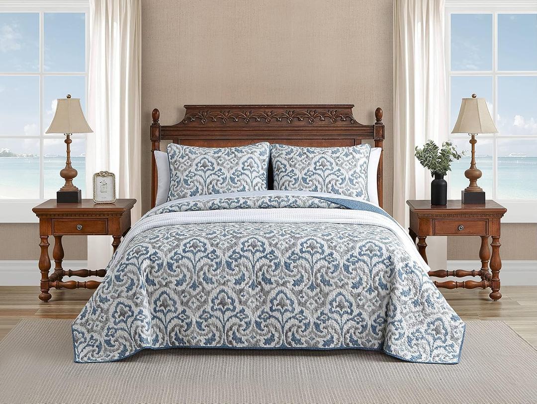 Tommy Bahama - King Quilt Set with Shams, Lightweight Bedding
3-Piece Bedding Set, Lightweight Warmth, Soft Comfortable Feel, Year-Round Comfort, Machine Washable
