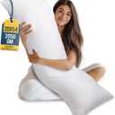 Full Body Pillow for Adults (White, 20 x 54 Inch), Long Pillow Insert for Sleeping, Ideal for Side Sleepers