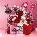 2 x Happy Valentine's Day Sign Happy Valentine's Day Door Sign Wooden Farmhouse Home Sign Welcome Sign with Bear Heat Rose for Porch Farmhouse Happy Valentine's Day Front Door Outdoor Home Decor (a)