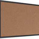 U Brands Cork Bulletin Board, 24'' x 36'', Black Wood Frame, 23" x 35"