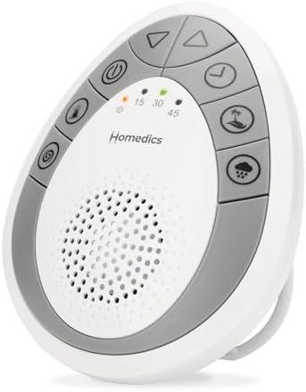 Homedics Rejuvenate Traveler White Noise Sound Machine, Portable Sound Machine with 4 Relaxing Sounds for Travel, Home, Nursery and Office, Auto Off Timer