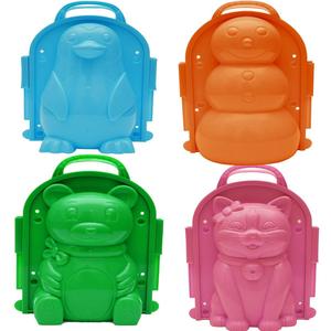 Snow and Sand Mold,Outdoor Activities Lovely 3D Shape Snow and Sand Playing Mold for Kids Adults Outdoor Snows Toy (Penguin,Bear,Snowman&Cat Shape)-4 PCS (#1)