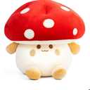 Mushroom Plush Toys 12 Inch Cute Stuffed Mushroom Pillow Stuffed Toy Birthday Present Home Decor Halloween for Kids (Red)
