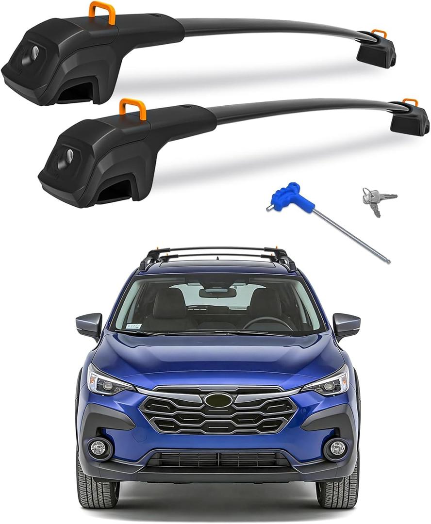 Upgrade HmmtyRack Roof Rack Cross Bars 360lbs Compatible with Subaru Forester 2014-2026 with Raised Side Rails (Not for Wilderness), Aluminum Heavy Duty Lockable Crossbars with Foldable Hooks