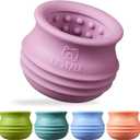 Dog Enrichment Treat Toy, Long-Lasting Wobbly Interactive Freeze Lick Toys for Dogs, Stuffable Puzzle Feeder Toy for Boredom, Silicone Treat Dispensing Chew Toy (Pastel Purple,M)