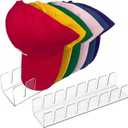 Hat Stand, Holder Organizer for Baseball Caps, 2 Pack Acrylic No-Install Hat Rack for 14 Caps Storage, Hat Organizer and Display Stand for Closet, Bedroom, Dresser, Office, Shelf Decoration