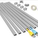 Yecaye 125in Grey Cord Hider - One-Cord Channel Cord Cover on Wall - Cable Management Kit - Wire Covers for Cords - Cable Raceway - 8X L15.7in W0.59in H0.4in, CMC03 Grey (Small)