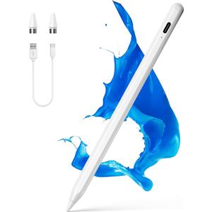 Stylus Pens for Touch Screens, NTHJOYS Active Stylus Pen for iOS/Android with Magnetic Design Fine Point Stylist Pencil Compatible with Apple iPad/Pro/Air/Mini/iPhone/Tablets Writing & Drawing (White)