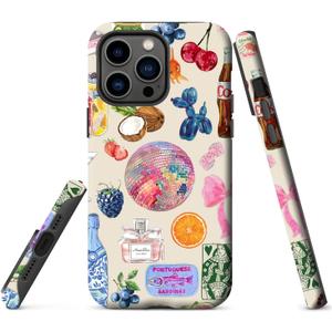 Generic Case Compatible with iPhone 15,Summer Collage Vintage Phone Case for Men Girls Boy Kids Women,Dual-Layer Hard Shell Silicone Cover Shockproof Protective Case for iPhone 15