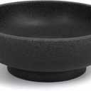 Large Decorative Resin Bowl, Modern Handicraft Bowls for Home Decor, Decorative Fruit Bowl for Kitchen Counter, Stylish Key Bowl for Entry Table, Artificial Stone Black